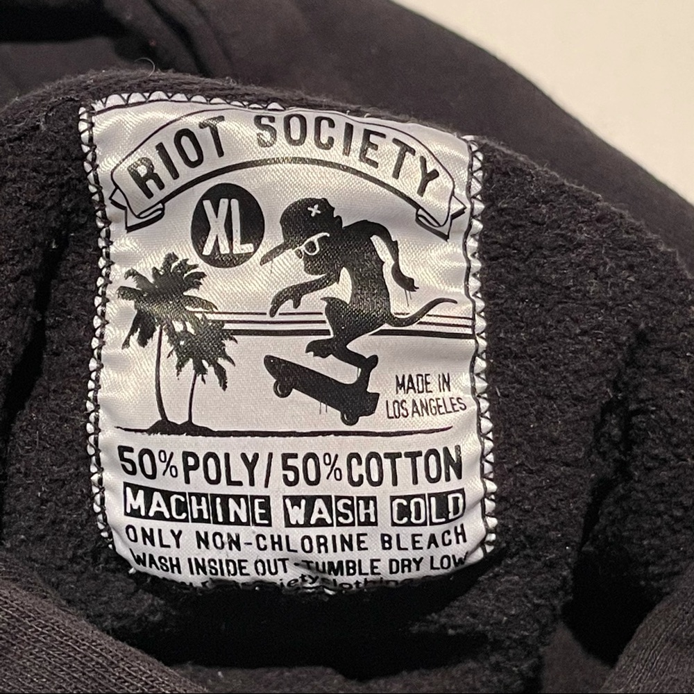 RIOT SOCIETY Hoodie sweater black for kids size XL - Picture 12 of 14